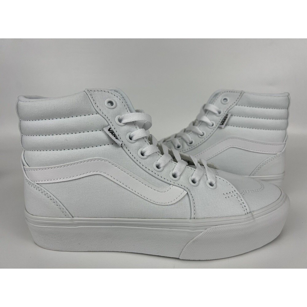 Women’s Size 8 Vans Filmore Hi Platform High Top Canvas White 721356 New in Box